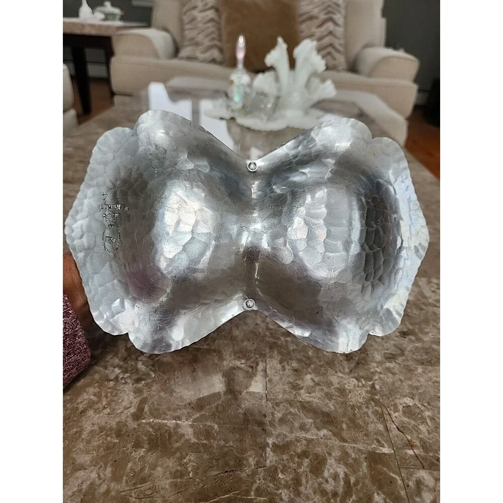 Aluminum Hammered Candy Dish, 9 1/4